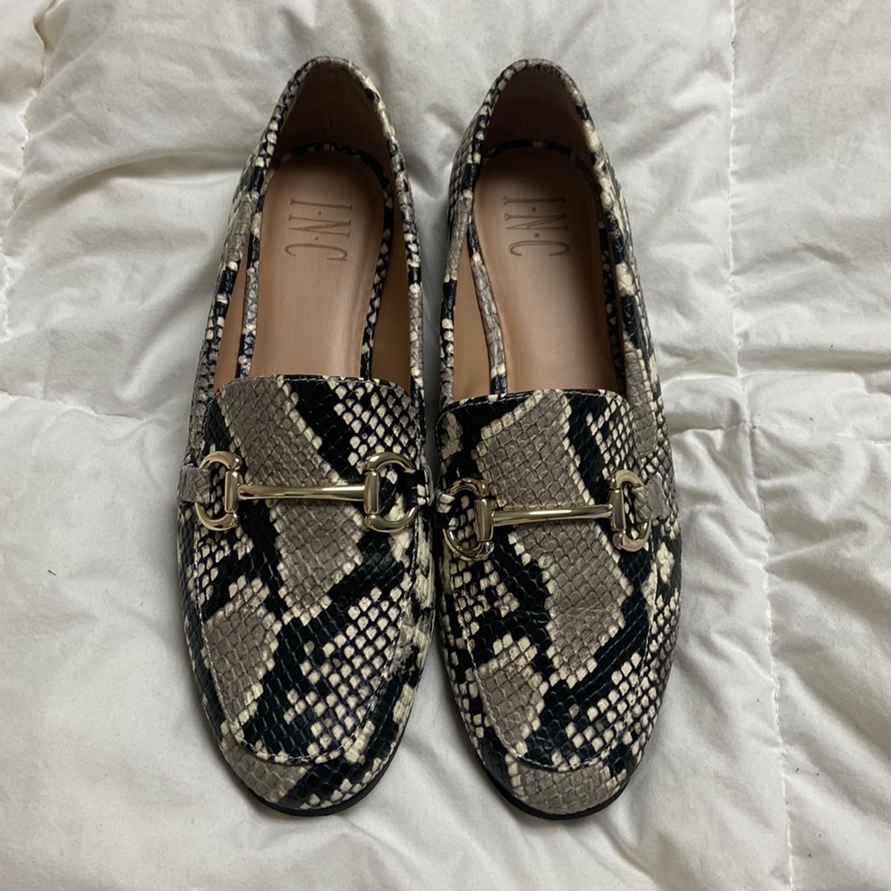 INC Loafers Snake Leather Slip On
